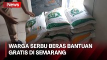 Beras Bantuan Gratis Dibagikan Untuk Ratusan Warga di Semarang