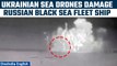 Ukrainian sea drones damage Russian Black Sea fleet patrol ship near Crimea: Ukraine | Oneindia News
