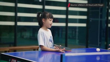 Download Video: Roger Federer takes on seven-year-old at table tennis