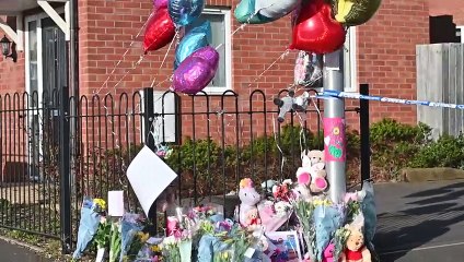 Tributes in Rowley Regis to a young girl called Shay that has been found murdered