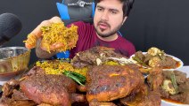 ASMR; Eating Spicy Mutton Chops Biryani Spicy Two Whole Chicken Spicy Mutton & Eggs Curry Mukbang
