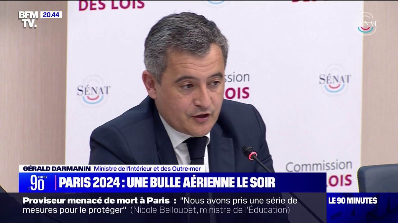 Gérald Darmanin: "Il n'y a pas aujourd'hui de menaces caractérisées par les services de renseignement français ou étrangers pour les Jeux Olympiques"