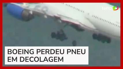 Pneu de avião se solta durante decolagem em aeroporto da Califórnia