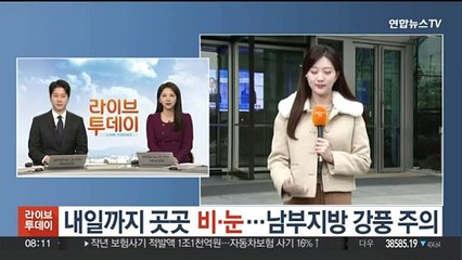 Скачать видео: [날씨] 내일까지 곳곳 비·눈…남부지방 강풍 주의