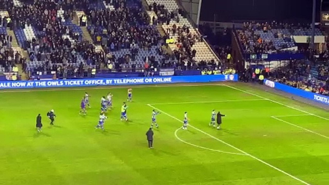 Sheffield Wednesday celebrating with their fans...