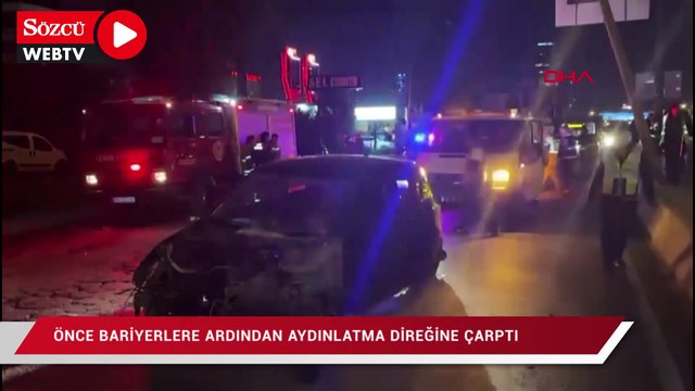Otomobil refüje ve aydınlatma direğine çarptı: 1 ölü
