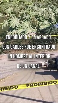 Localizaron un cuerpo envuelto en cobijas y amarrado con cables dentro de un canal de agua en Tonalá #TuNotiReel