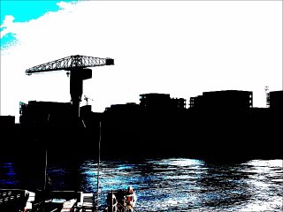 Grues Titan à Nantes (montage artistique)