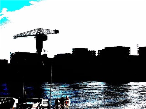 Grues Titan à Nantes (montage artistique)