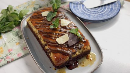 Flan de leche condensada con bizcocho