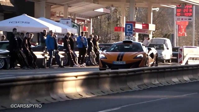 Cars leaving Nürburgring Tankstelle- Murcielago, Valkyrie, M3 E92, 599 GTO, C63 W204, Countach, R35