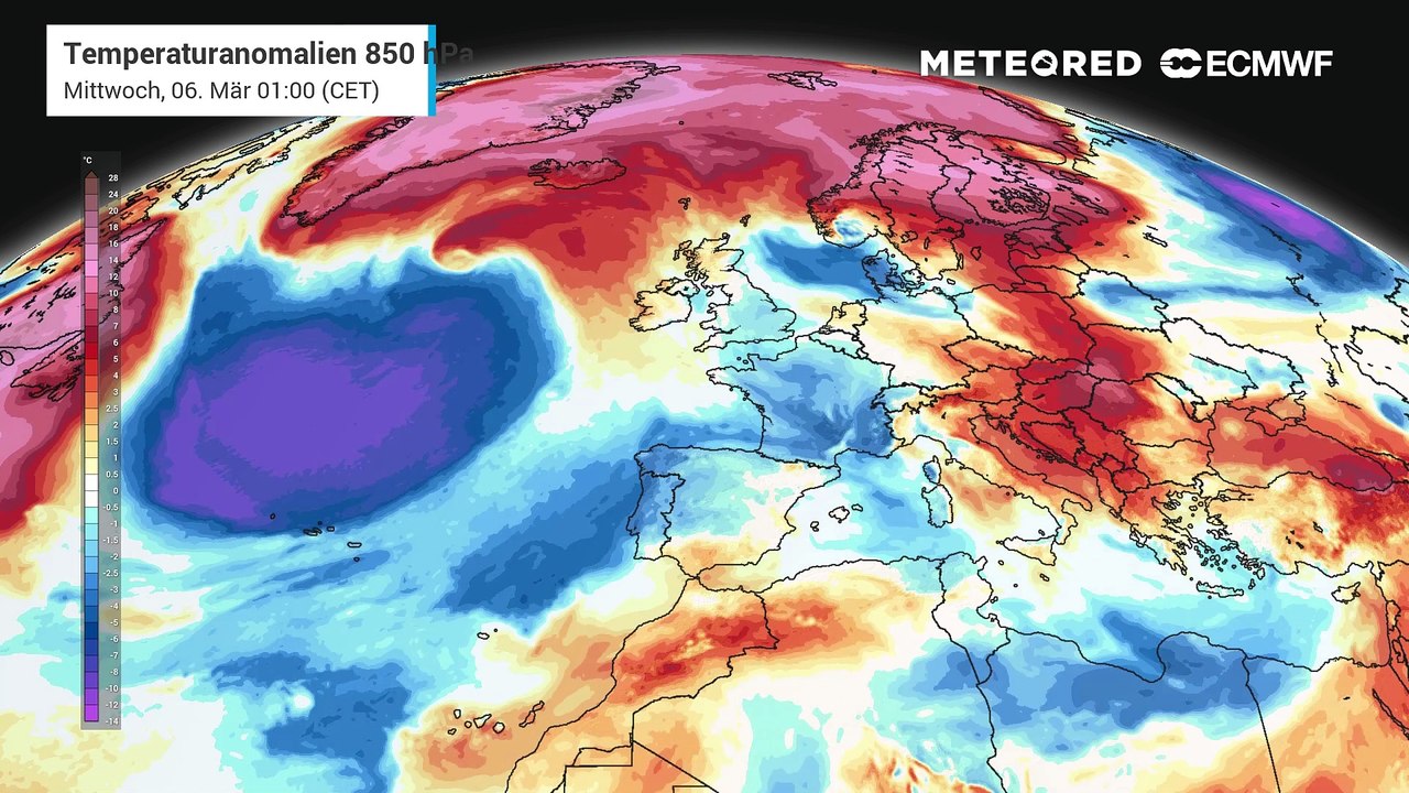 In der Höhe sind weiterhin recht milde Luftmassen unterwegs! Ein Spätwinter ist im März nicht in Sicht!