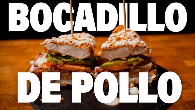 BOCADILLO SIN PAN de POLLO, beicon, aguacate y queso fundido