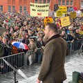 Welsh farmers drive a convoy of tractors to the Senedd to protest