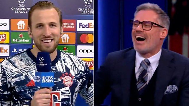 Harry Kane exposes Jamie Carragher lie in hilarious interview after Bayern win