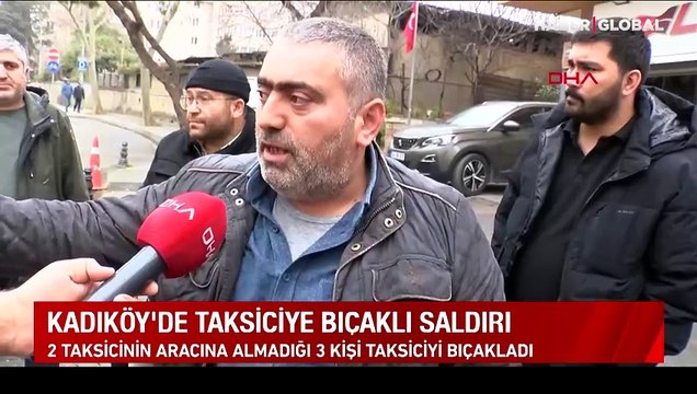 Kadıköy'de taksiciye bıçaklı saldırı... 3 kişi lastiğim patlak deyip aracına almayan şoföre saldırdı