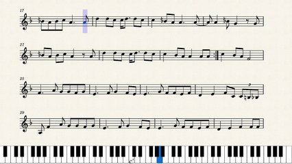 النوتة الموسيقية ,,,لمقطع الغناء,,,,وخدتني ومشينا والفرح يضمنا ,,,,تدوين ماهر الغمرى