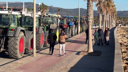 Tall de tractors a la AP-7 a l'Ampolla