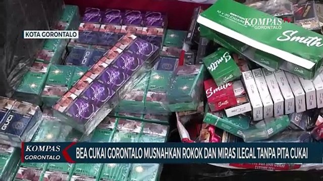 Bea Cukai Gorontalo Musnahkan Miras dan Rokok Ilegal Tanpa Pita Cukai