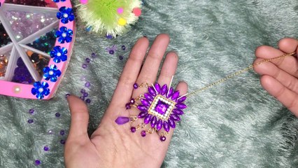 Diy: Maang Tikka | Purple Tikka making at home|how to make tika
