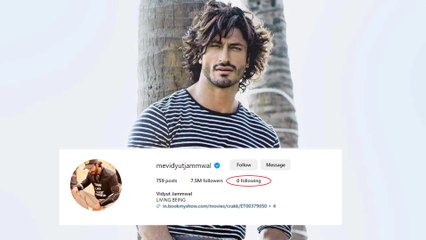 Here Is The Story Behind 0 Following On Vidyut Jammwal's Instagram Account