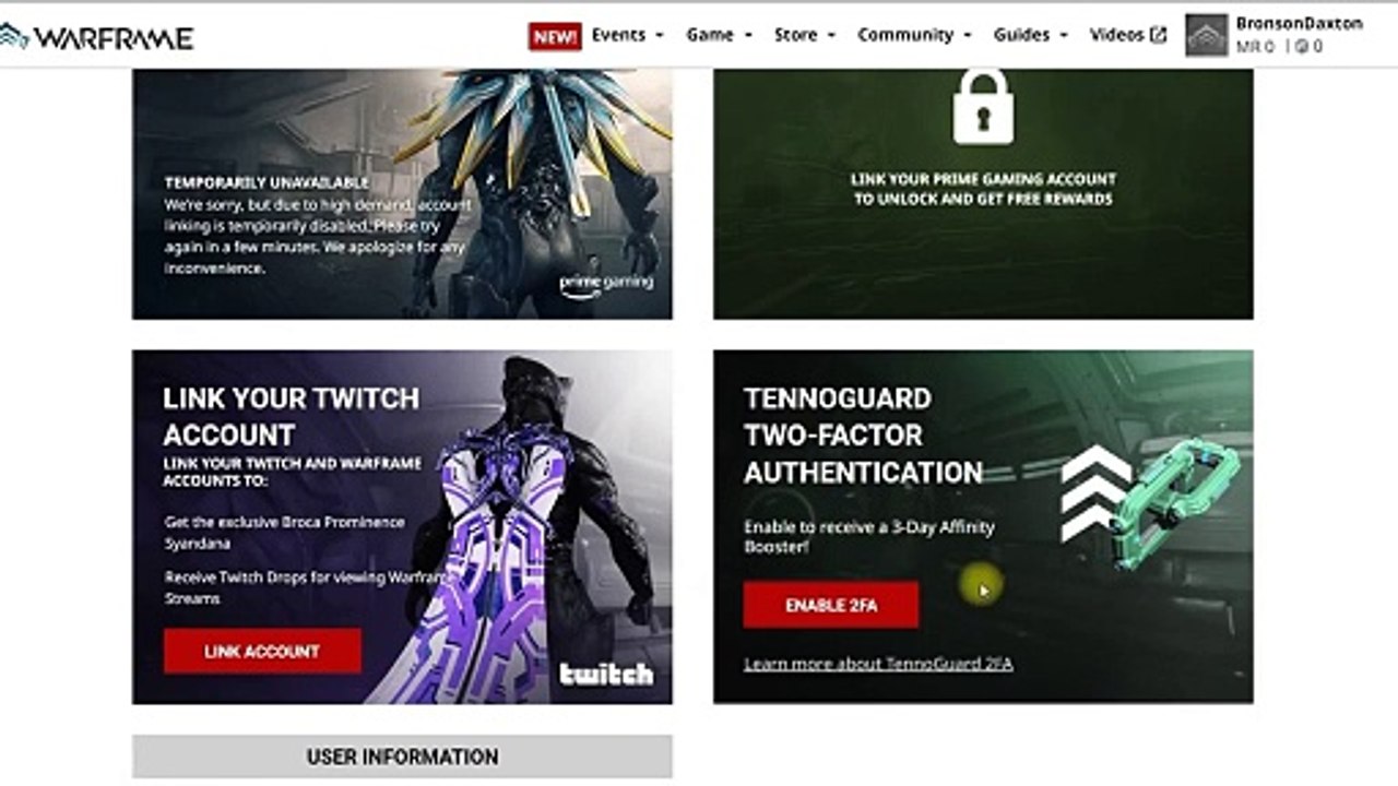 Warframe 双因素身份验证