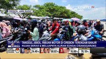 Akibat Tanggul Jebol dan Meluapnya Sungai Cisanggarung, Ribuan Motor di Cirebon Terendam Banjir