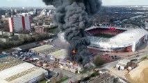 Video, incendio fuori dallo stadio del Southampton