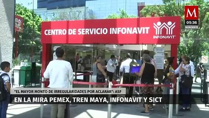 ASF señala a Pemex, Tren Maya, Infonavit y SICT, por el mayor monto de irregularidades por aclarar