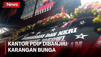 Kantor PDIP di Menteng Dibanjiri Karangan Bunga Berisi Dukungan Jaga Demokrasi