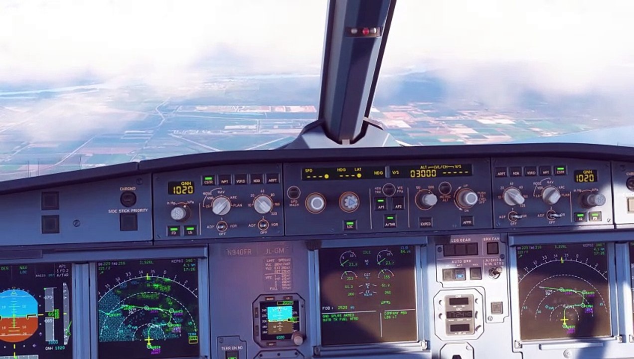 MSFS A320 FÉNIX V2 FRONTIER WR atterro RWY 26L ILS  GRIZZ7 TR METOW