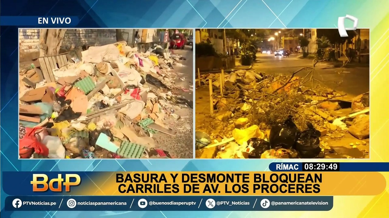 Denuncian que gran cantidad de basura y desmonte bloquea avenida Los Próceres en El Rímac