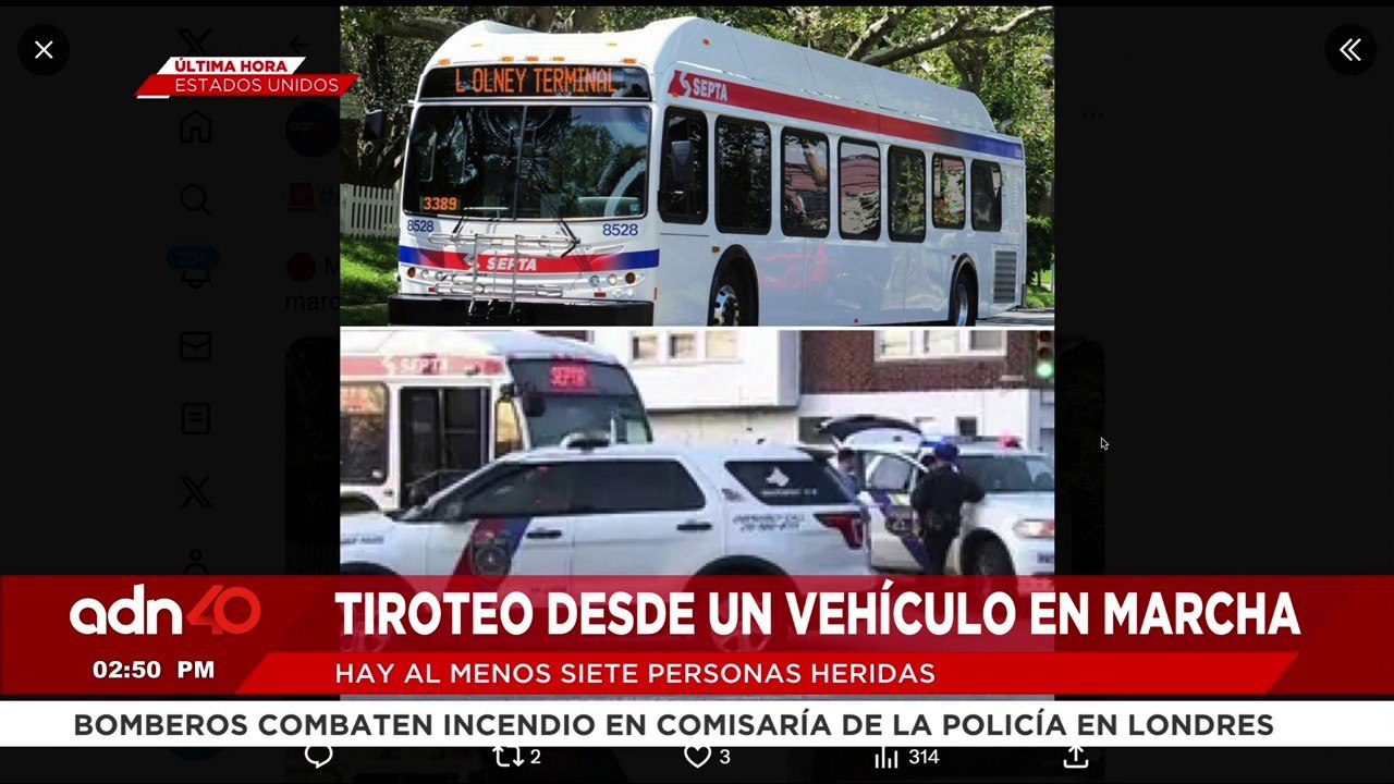 ¡Última Hora! Medios internacionales reportan tiroteo desde un vehículo en marcha en Filadelfia