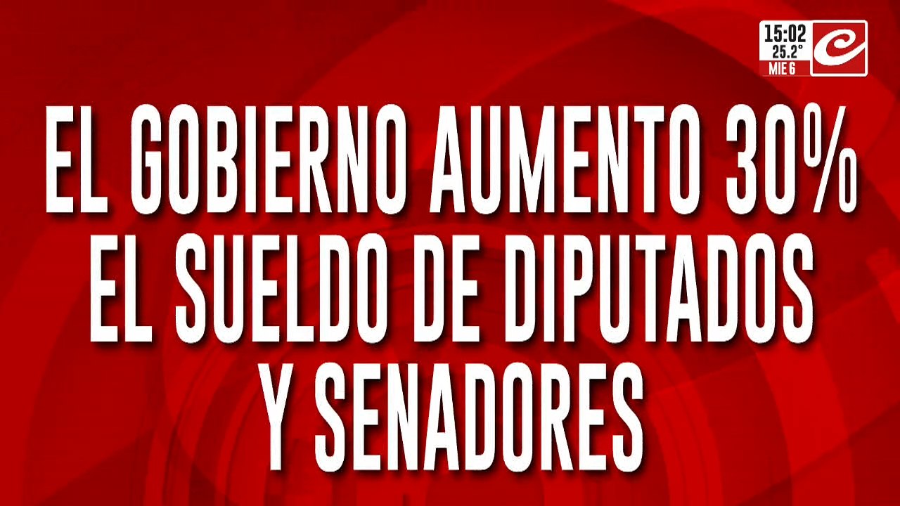 El Gobierno aumento 30% el sueldo de diputados y senadores