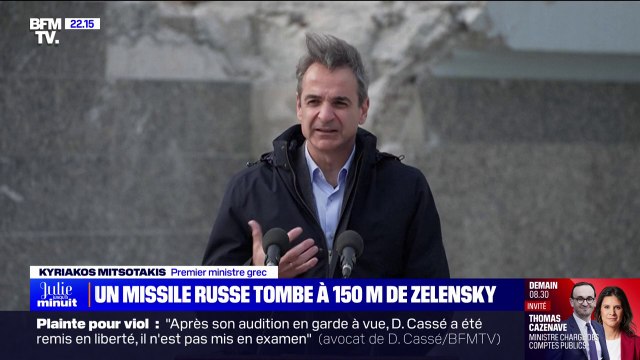 Le meilleur rappel que c'est une véritable guerre qui se déroule ici : Le Premier ministre grec évoque les frappes russes tombées près de lui alors qu'il visitait Odessa avec Volodymyr Zelensky