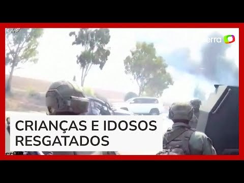 Polícia de Israel divulga vídeo onde liberta pessoas feitas reféns pelo Hamas