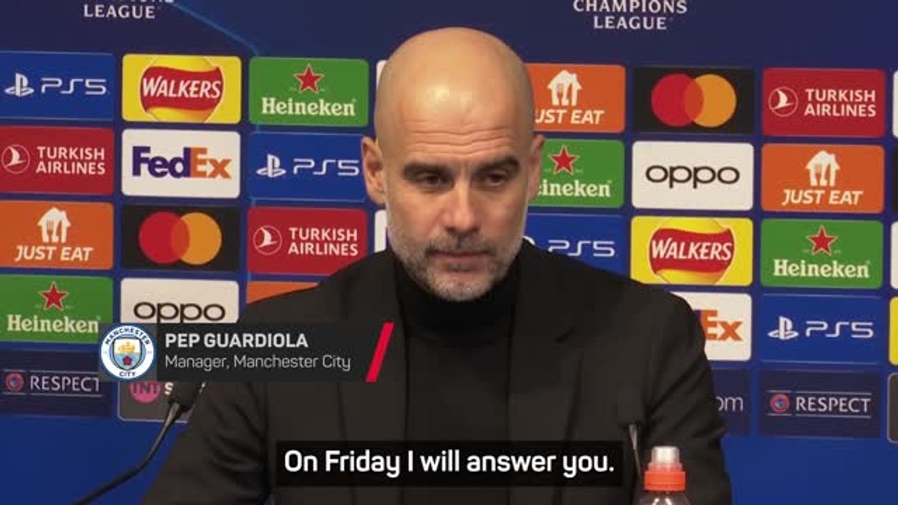'Ask me on Friday' - Guardiola waiting on player fitness