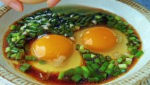 Chinese Cuisine Steamed Eggs with Scallion Fragrance