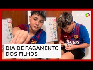 Pais viralizam ao mostrar ‘dia de pagamento’ dos filhos na web