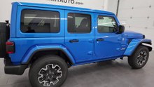 2024 JEEP WRANGLER SAHARA SKY ONE TOUCH HYDRO BLUE 4K WALKAROUND 24J12 SOLD!