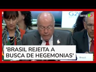 Mauro Vieira diz no G20 que Brasil não aceita que o mundo resolva diferenças pela força militar