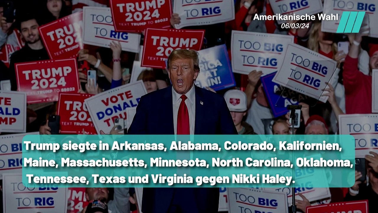 Super Dienstag Triumph: Trump gewinnt mindestens 11 Staaten