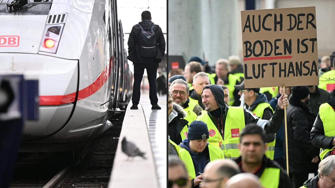 Doppelstreik: Geduldsprobe für Bahn- und Flugreisende