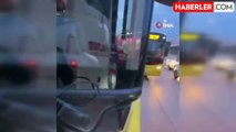 Kadıköy'de İETT şoförü araca çarptı ve sürücüyü ezmeye çalıştı