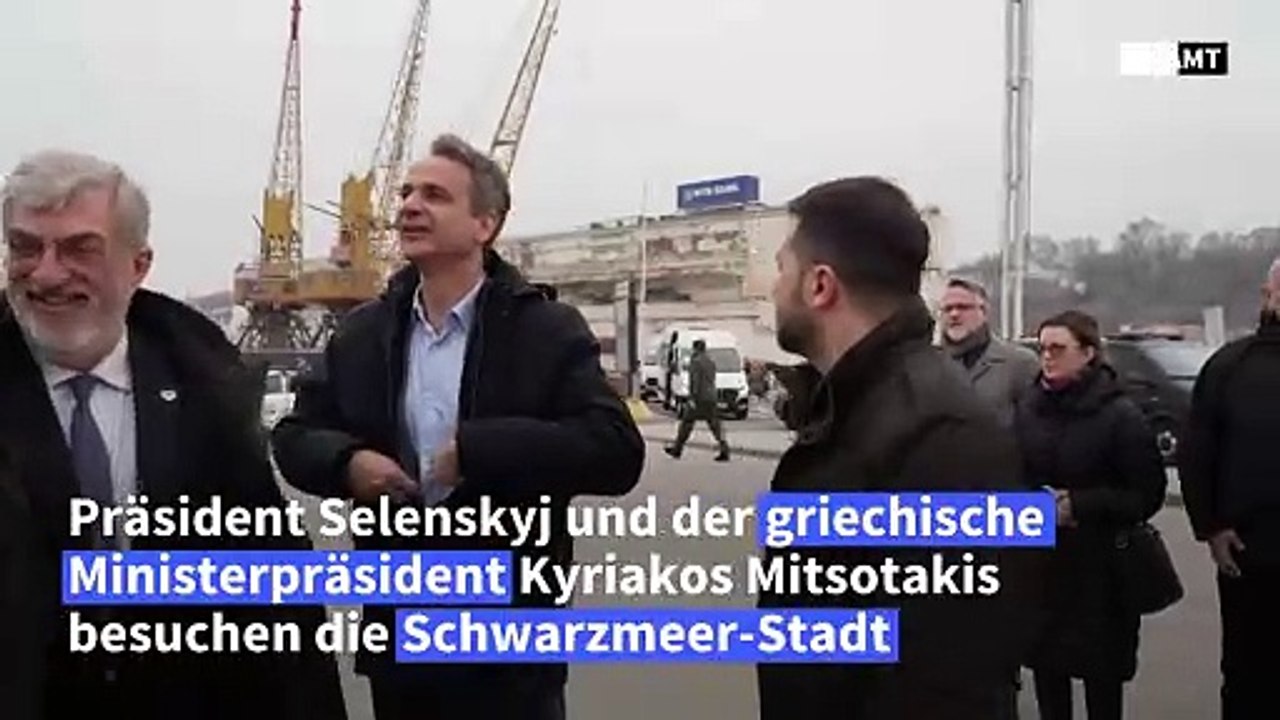 Russische Luftangriffe während Mitsotakis-Besuch in Odessa