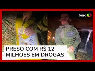 Homem é preso com R$ 12 milhões em drogas no carro no Paraná