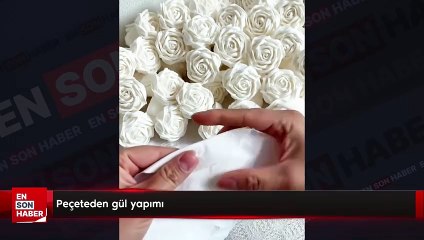 Peçeteden gül yapımı