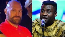 Watch: Francis Ngannou and Tyson Fury in heated exchange ahead of Anthony Joshua bout