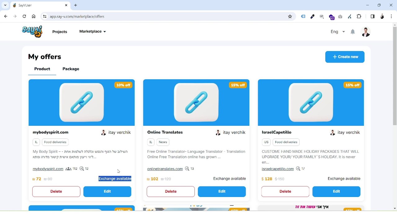 Link Exchange 2024 - How To Exchange Backlinks With Other Website Owners On The SayV Marketplace SEO - Itay Verchik IVBS