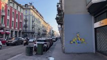 Milano, nuovo murale di aleXsandro Palombo contro la strage israeliana a Gaza